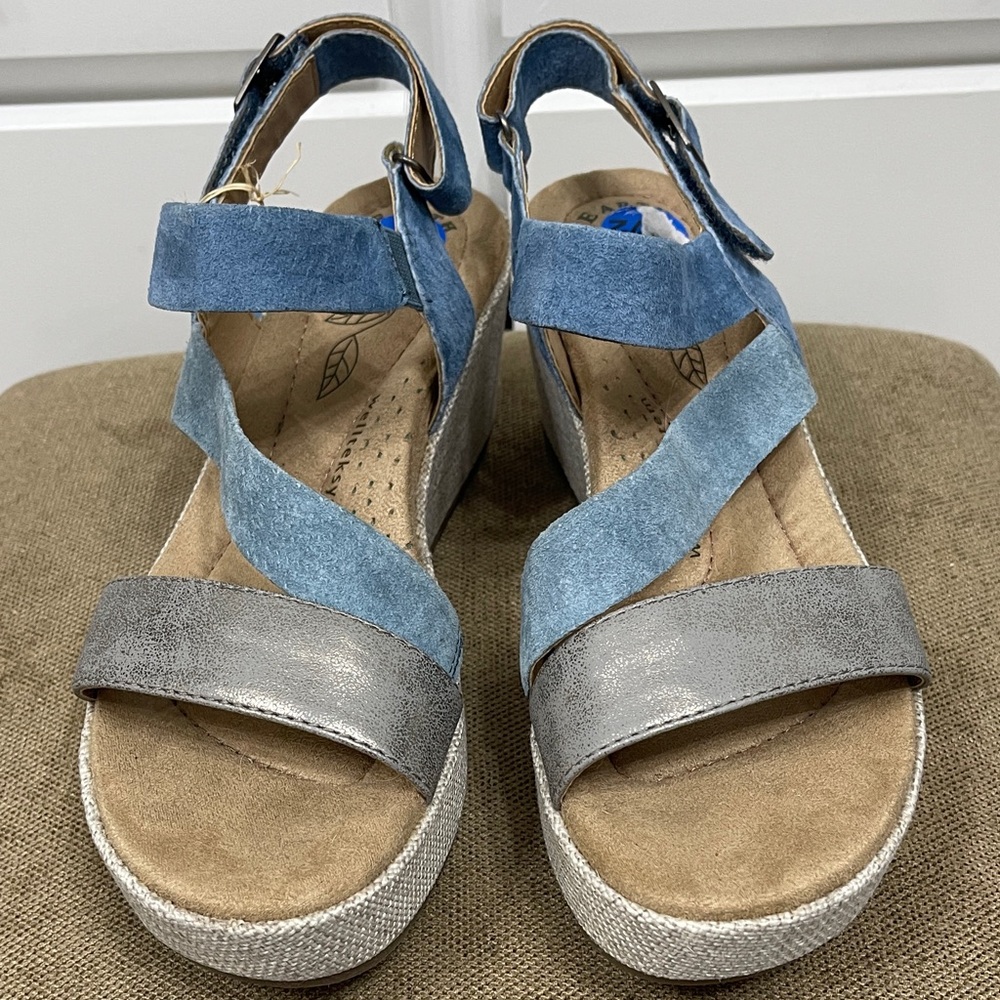 Earth Origins Women's Wedge Sandals in Blue and Silver - Picture 2 of 5
